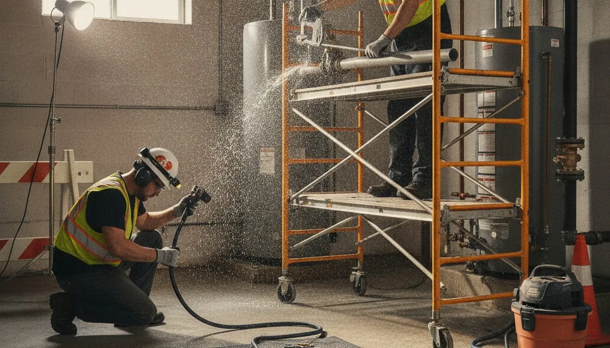 Emergency plumbing technician serving Olathe, KS for burst pipes and water backup repair