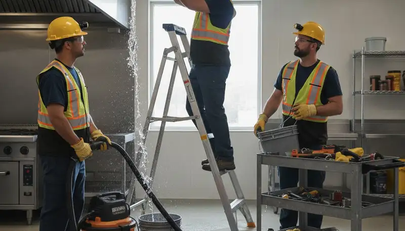Emergency plumber servicing a home in Olathe, KS for burst pipes and water backup repairs
