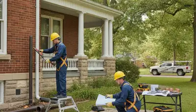 Plumber repairing a pipe in Olathe, KS for plumbing repair service