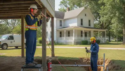 Plumber repairing pipe in Olathe, KS for reliable plumbing service