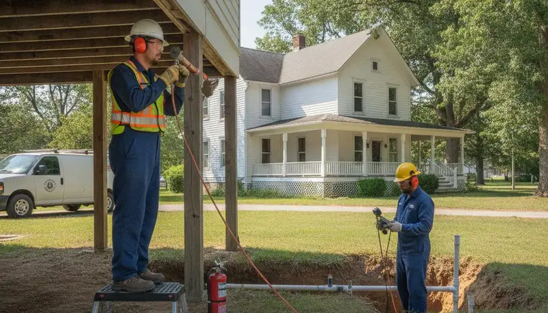 Plumber repairing pipe in Olathe, KS for reliable plumbing service