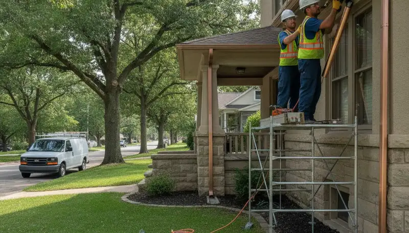Plumber repairing a pipe in Olathe, KS for local plumbing repair service