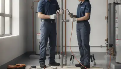 Olathe, KS plumber repairing a home pipe for plumbing repair service