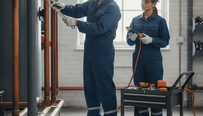 Olathe, KS plumber repairing a leaking pipe for home plumbing repair service