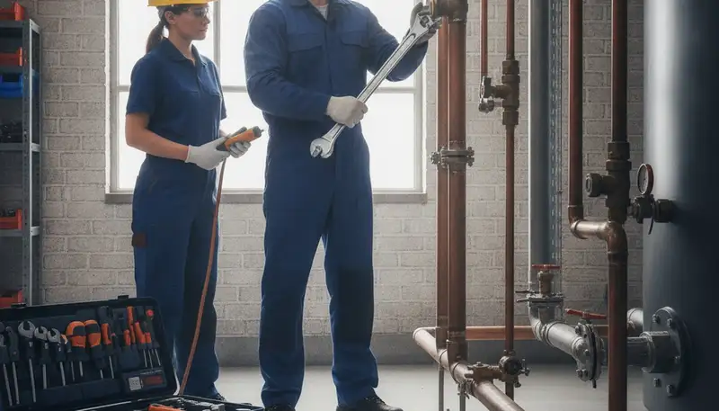 Olathe, KS plumber repairing a home pipe leak for plumbing repair service