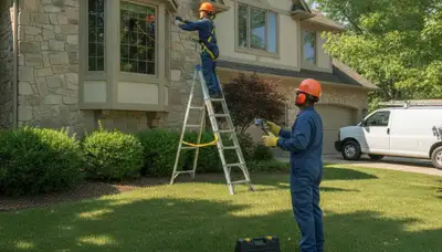 Plumber repairing a pipe in Olathe, KS for plumbing repair service