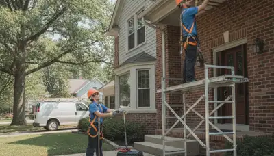 Plumber repairing pipes in Olathe, KS for local plumbing repair service