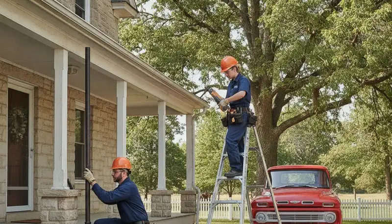 Plumber repairing a sink in Olathe, KS for residential plumbing service