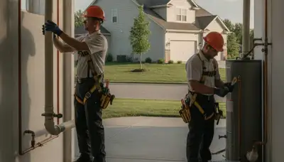 Plumber repairing a leak in Olathe, KS plumbing service area