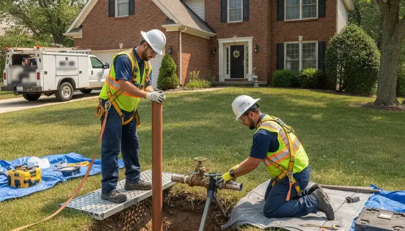 Plumber repairing a sink in Olathe, KS for reliable plumbing service