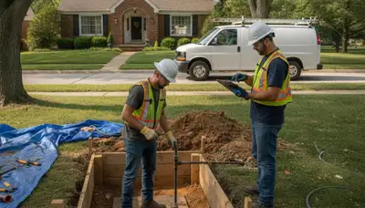 Plumber repairing a pipe in Olathe, KS for residential plumbing service