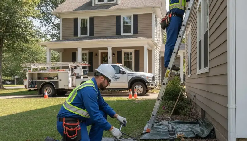 Plumber repairing a pipe in Olathe, KS for reliable plumbing repair service