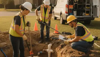Septic repair truck for Olathe, KS homes by On Call Plumbers