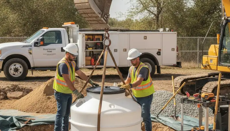 Septic tank installation for Olathe, KS home by professional plumbers