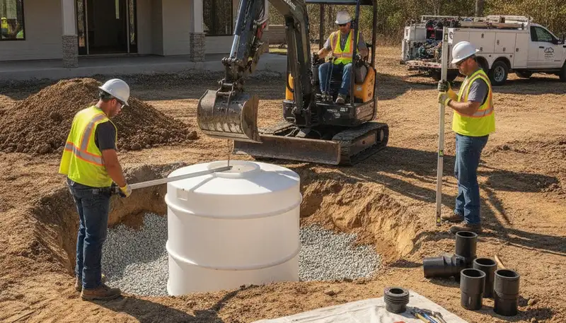 Septic tank installation for Olathe, KS home by On Call Plumbers